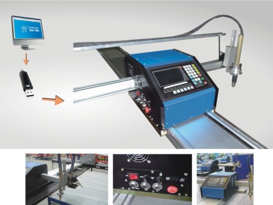 2017 евтини метални CNC машина за рязане СТАРТ марка LCD панел система за управление 1300 * 2500 мм работна площ плазма рязане машина